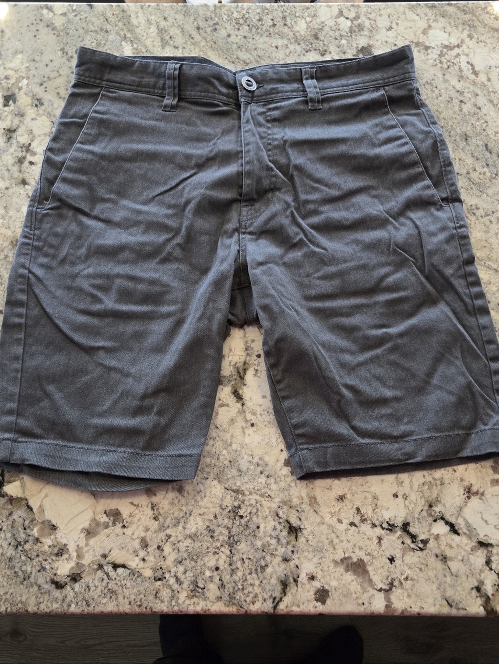 Volcom Men's Dark Gray Stretch Flat-Front Shorts